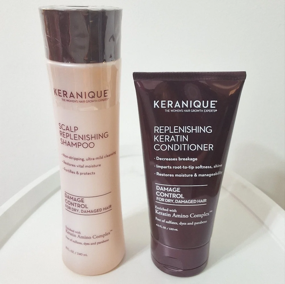 Keranique Shampoo & Conditioner For Dry,Damaged Hair With Keratin